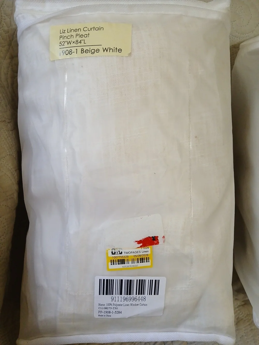 NEW Twopages Liz Linen Blend Curtain Minimalist Classic 52
